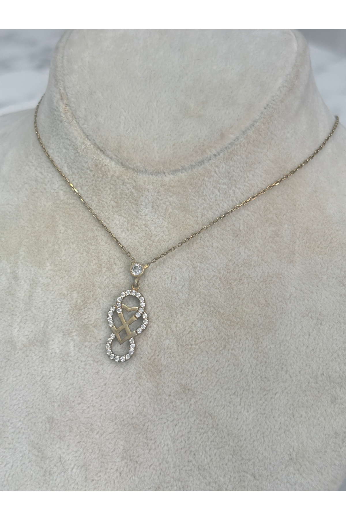 925 Ayar Gümüş Taşlı Sonsuzluk Modeli Gümüş Kolye