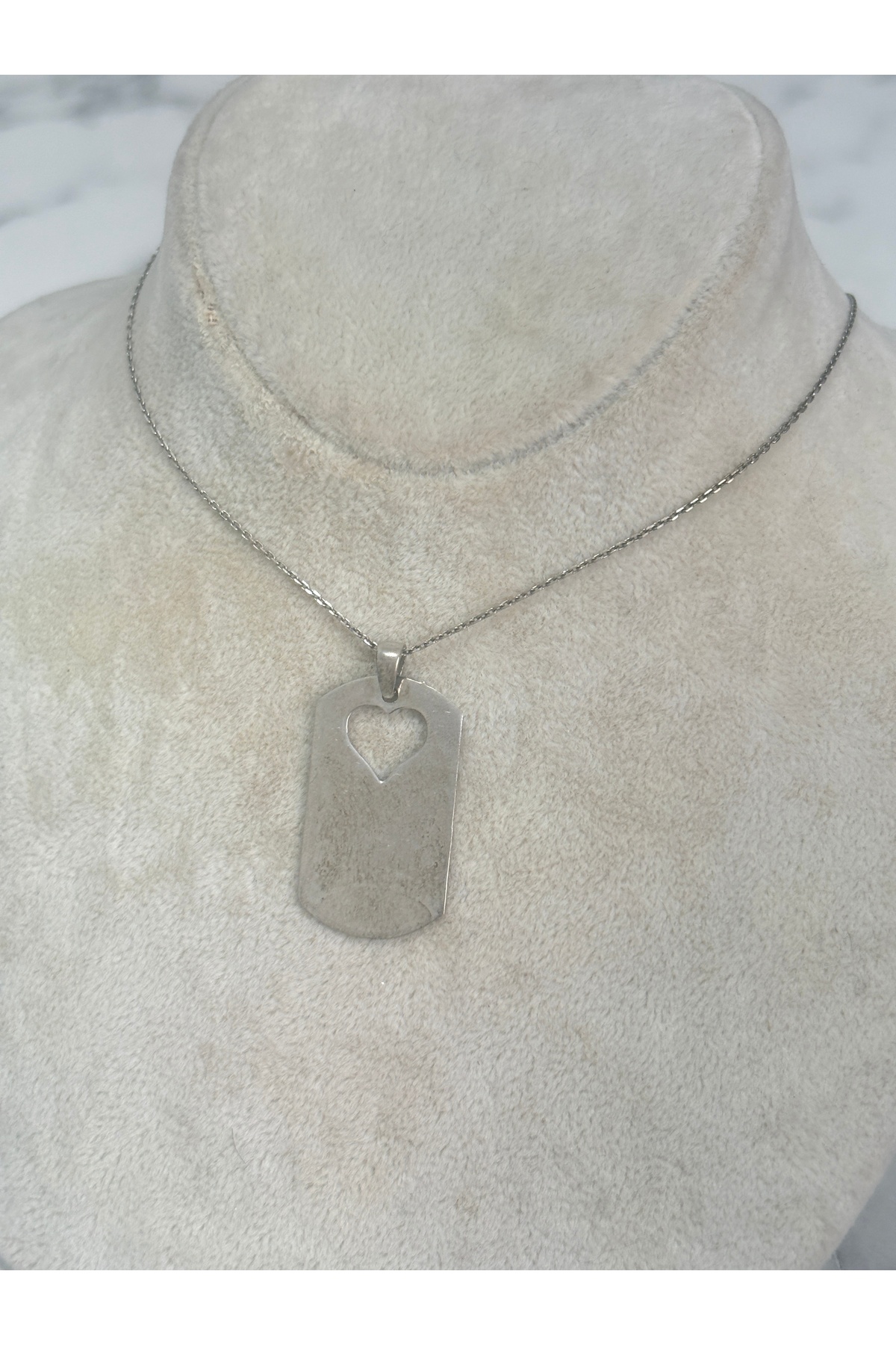 925 Ayar Gümüş Plaka Modeli Gümüş Kolye