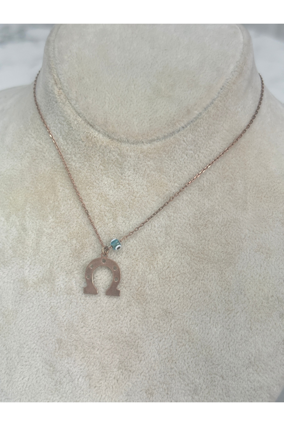 925 Ayar Gümüş Rose Gold At Nalı  Modeli Gümüş Kolye