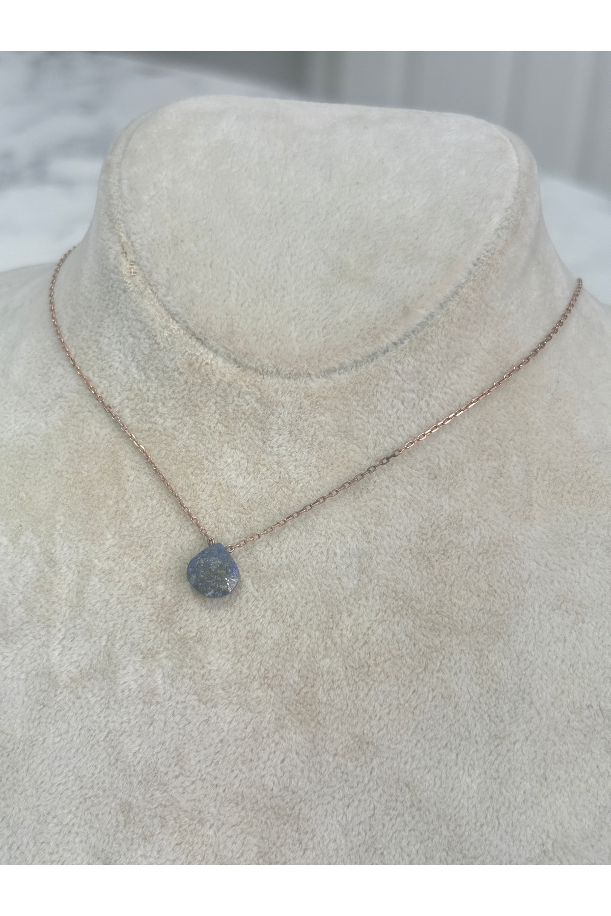 925 Ayar Gümüş Taşlı Rose Gold Modeli Gümüş Kolye