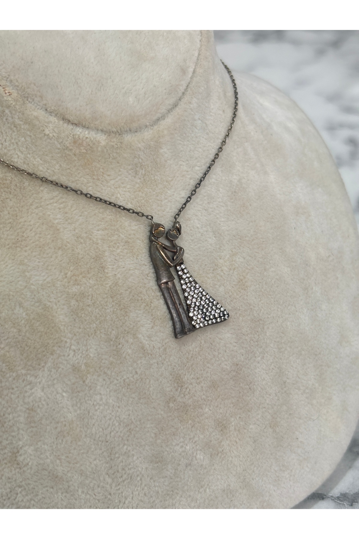 925 Ayar Gümüş Taşlı Modeli Gümüş Kolye