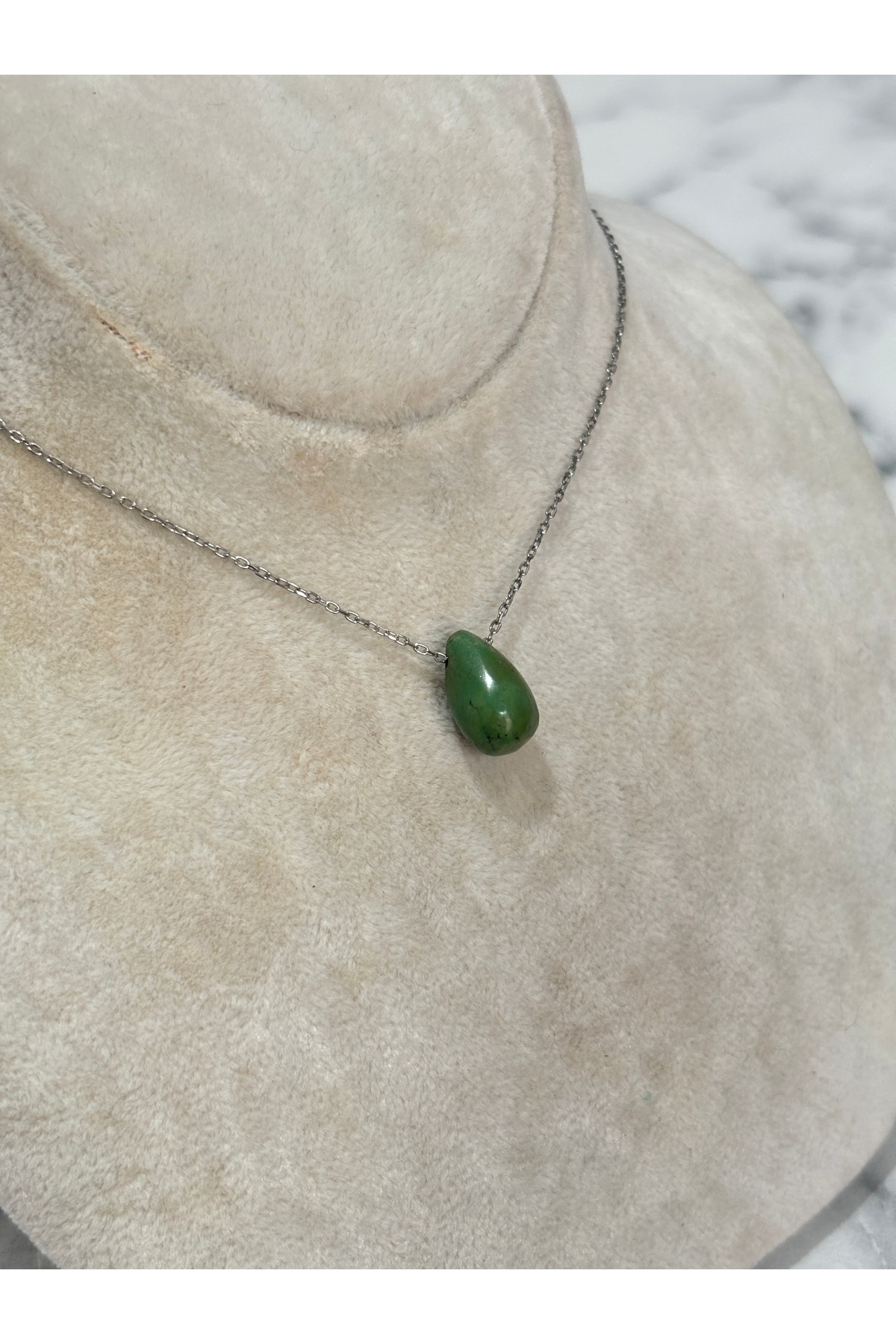 925 Ayar Gümüş Taşlı Doğaltaş Modeli Gümüş Kolye