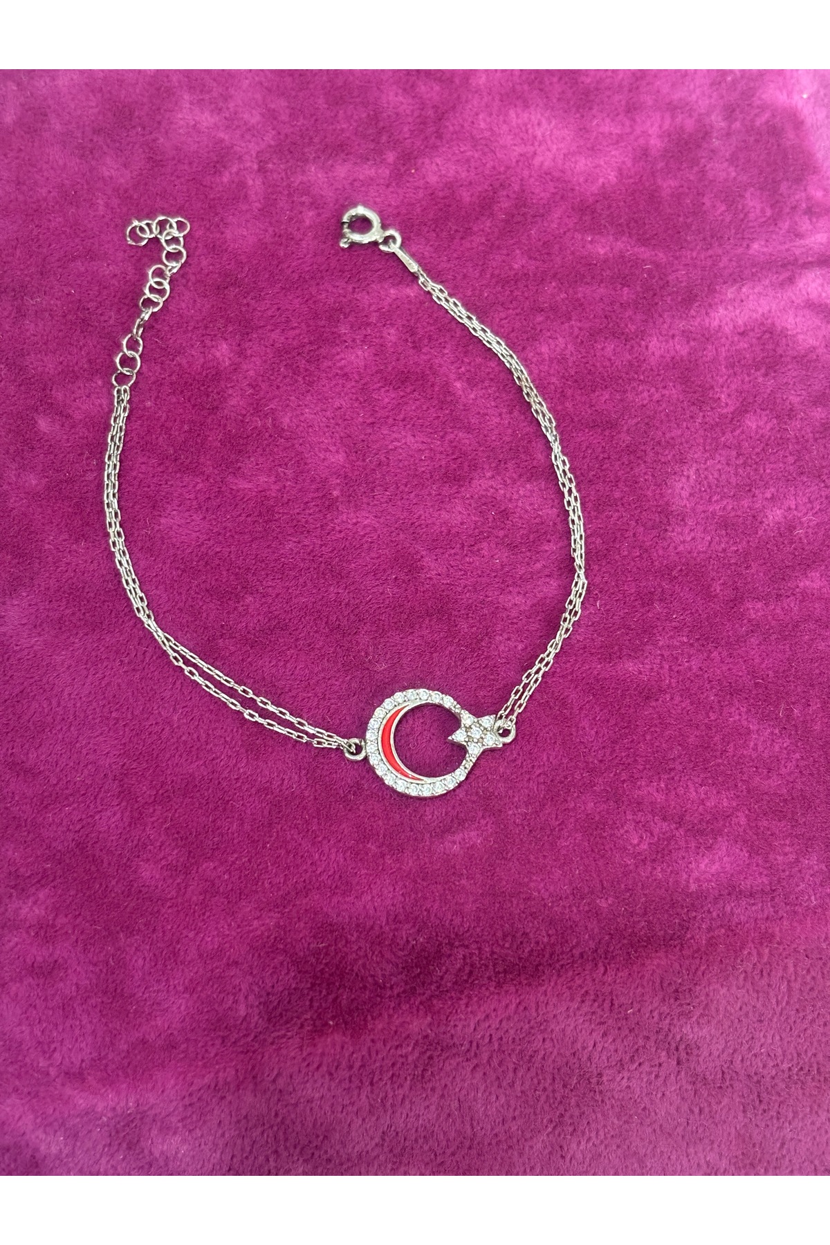 925 Ayar Gümüş Ay Yıldız Gümüş Bileklik Modeli