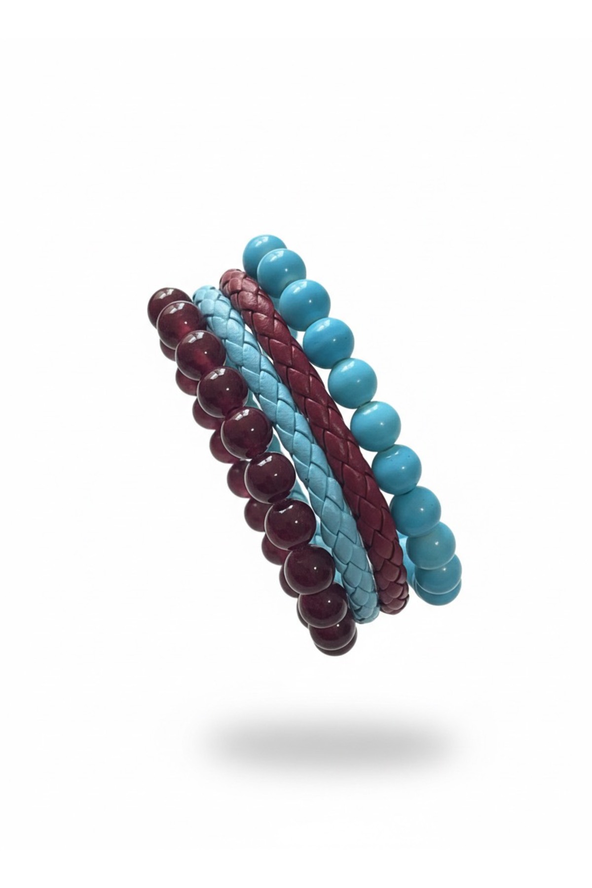 Exclusive Serisi Lüks Tasarım Renkli Çift Bileklik ve Özel Seri İki Adet Doğal Taş Bileklik Kombini