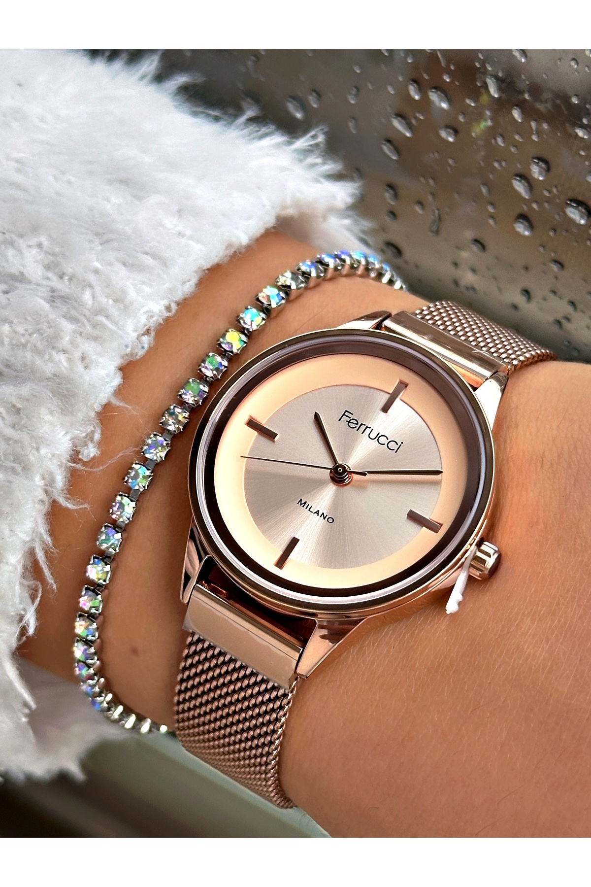 FERRUCCİ ROSE HASIR KADIN KOL SAATİ