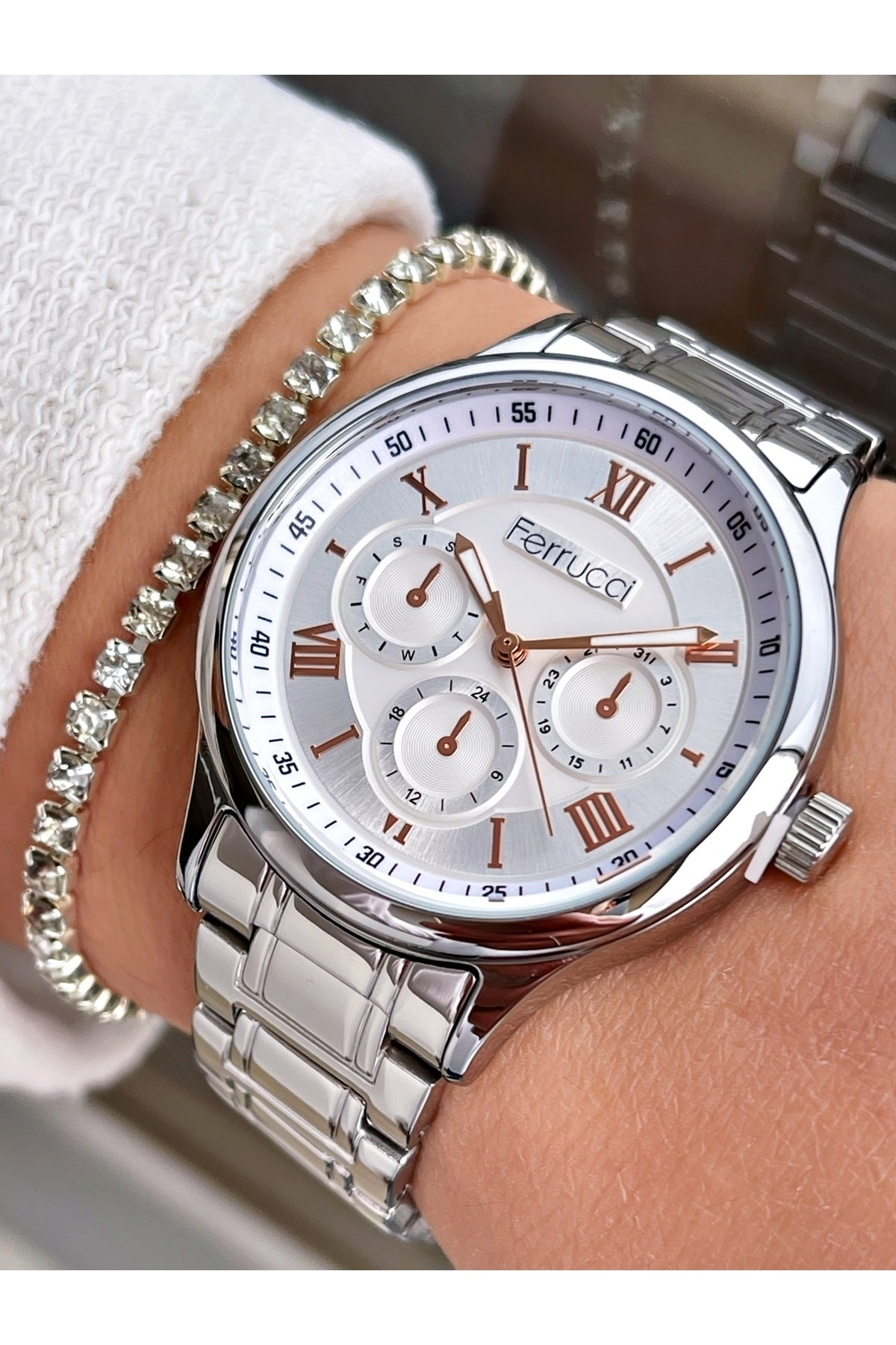 Gümüş Renk Çelik Kordon Kadın Kol Saati Bileklik Hediyeli