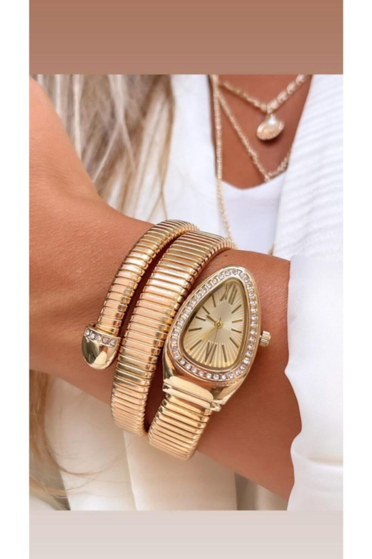 Yılan Model Bayan Kol Saati Rose Gold