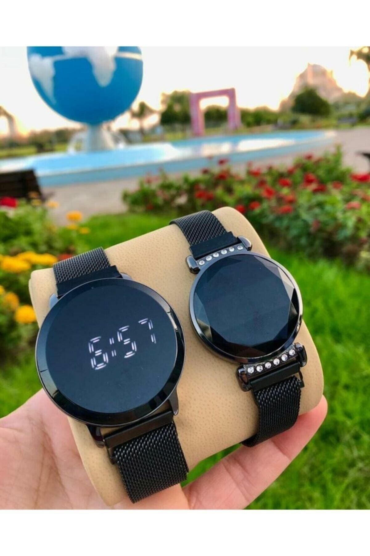 Led Çift Kol Saatleri Sevgili Saati Dokunmatik Ekranlı Saat