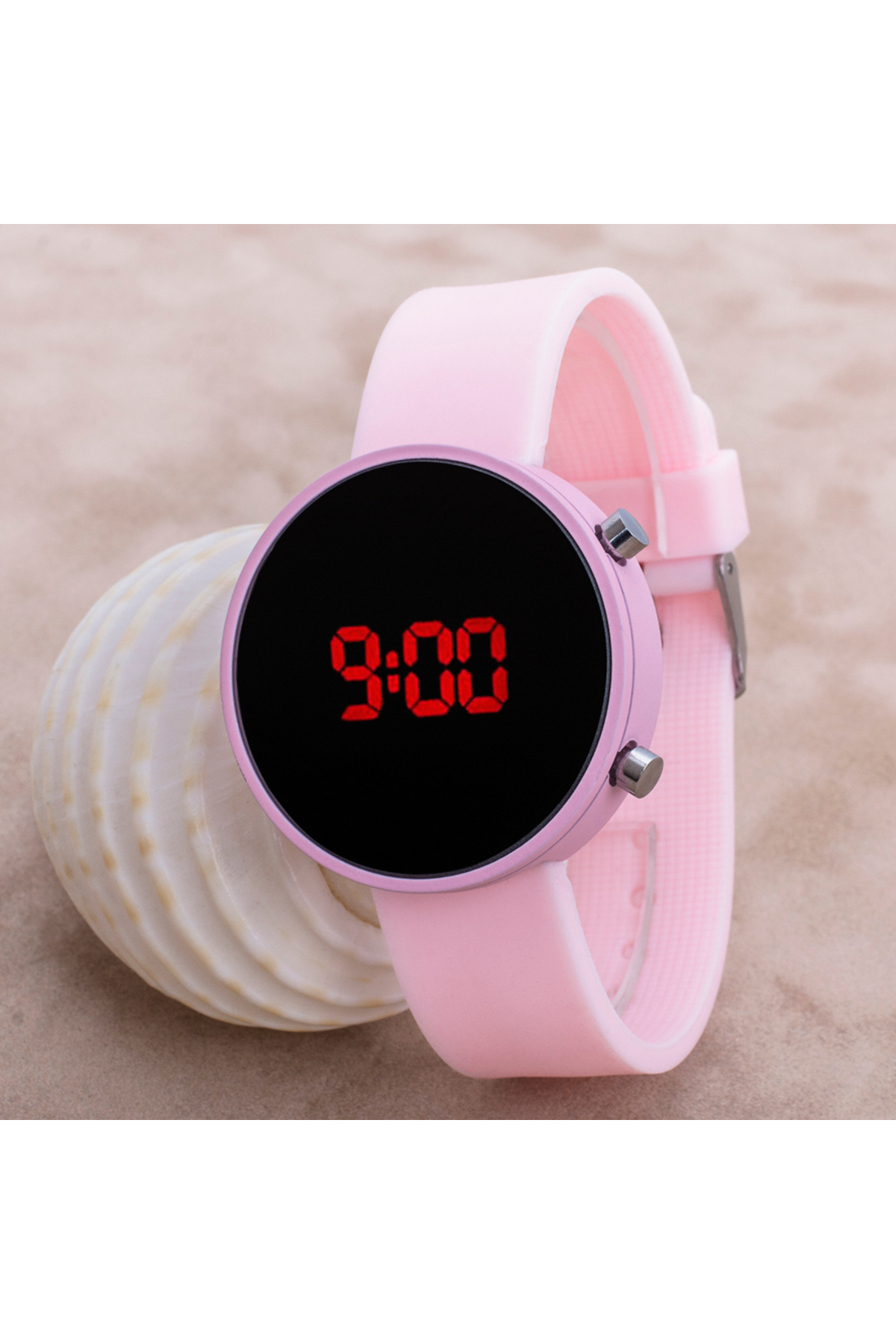 Led Watch Toz Pembe Dijital Yetişkin Kız Çocuk Kol Silikon Saat ST-303633