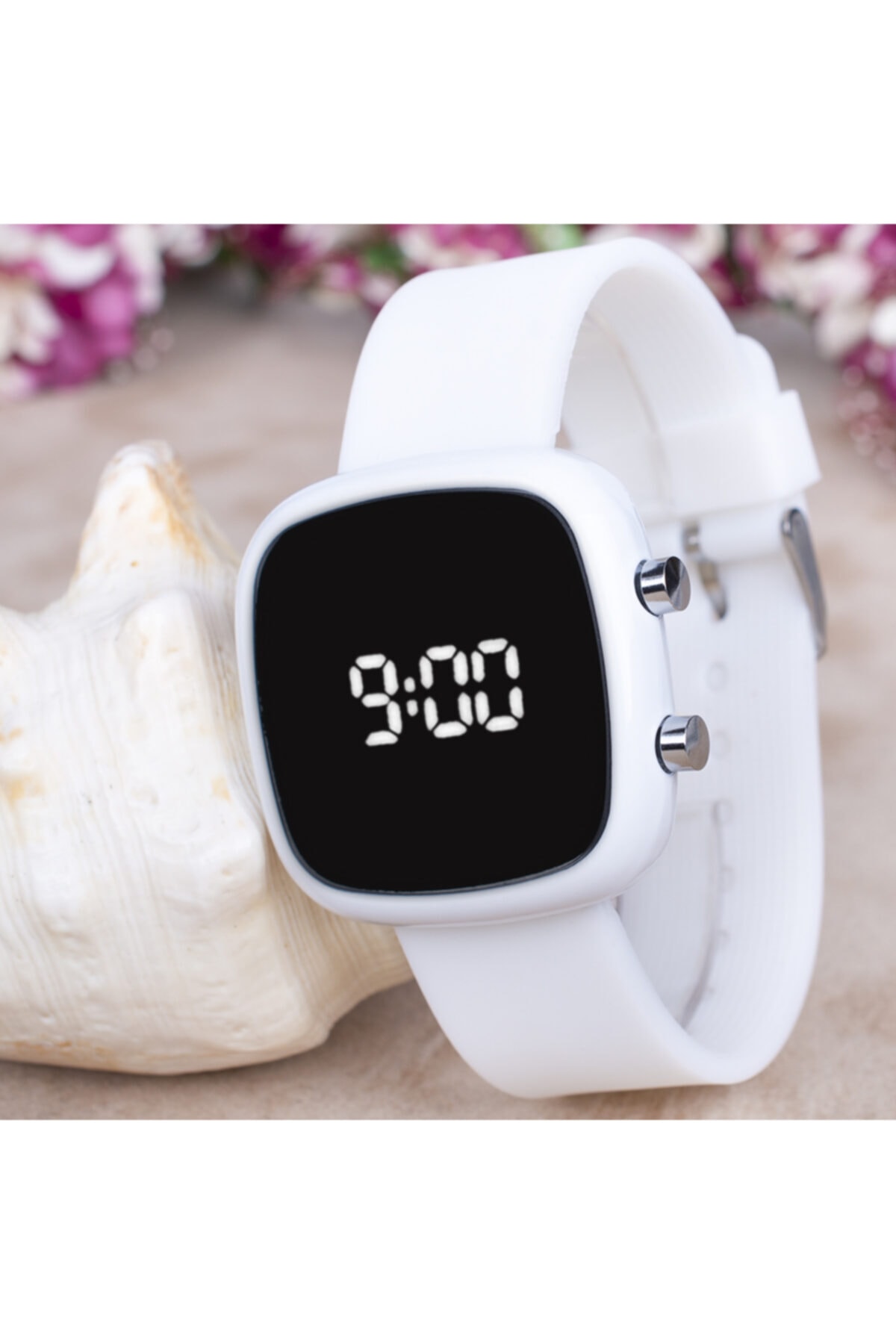Beyaz Silikon Kordonlu Dijital Led Ekran Kadın Genç Kız Çocuk Kol Saati St-303733