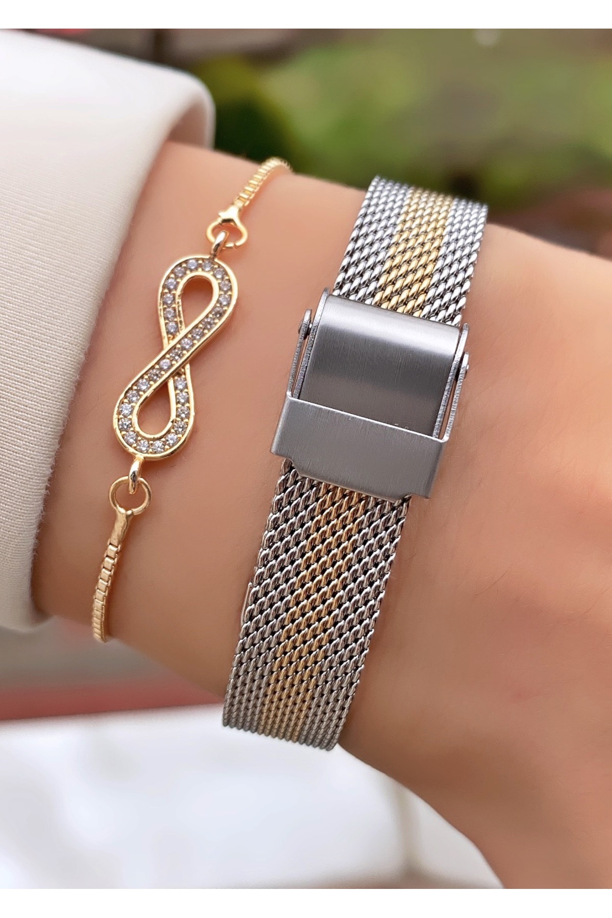 Ferruci Marka Sarı Gümüş Renk Çelik Kordon 2 Yıl Garantili Kadın Kol Saati - Bileklik