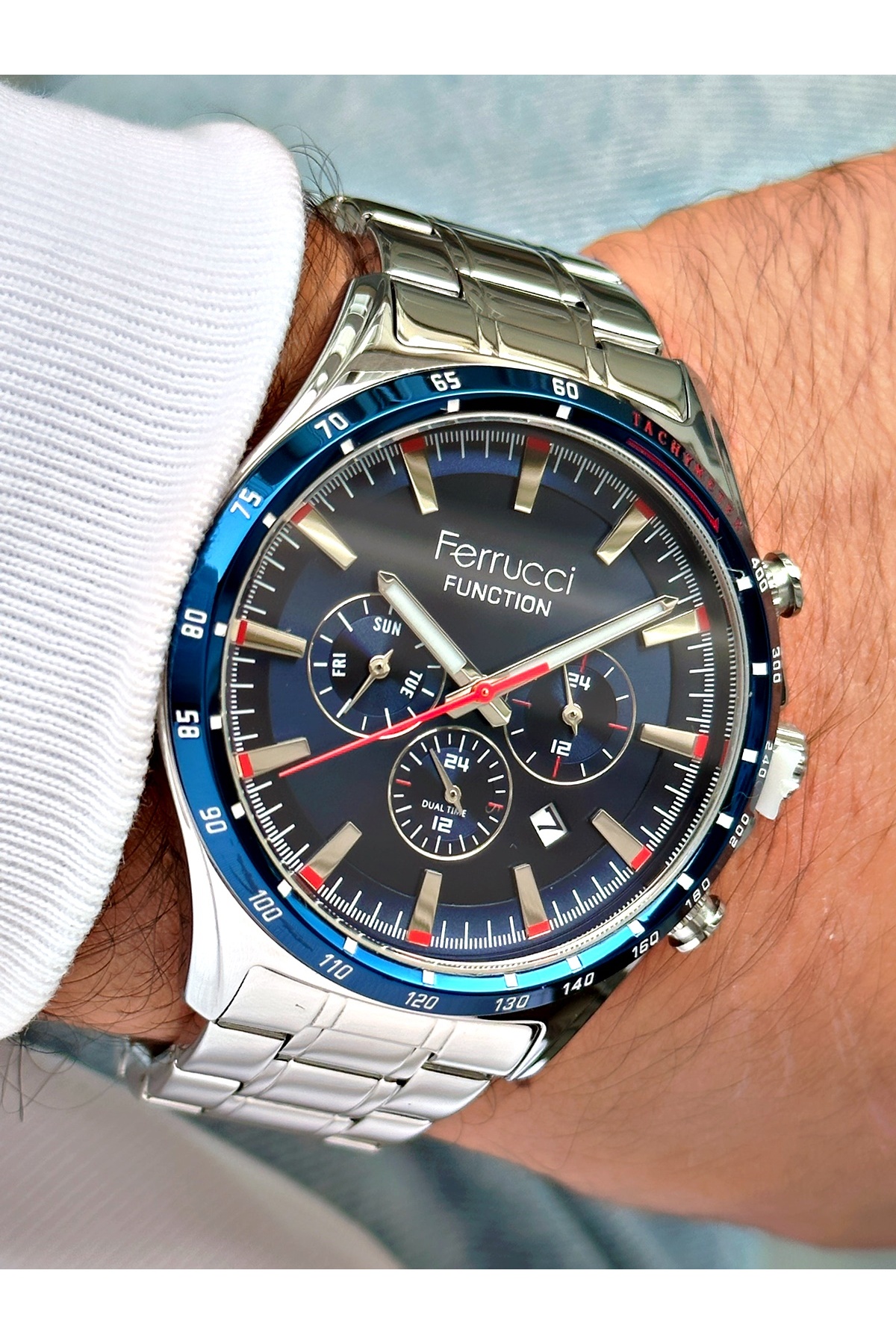 Function Fonksiyonlu Lüks Erkek Kol Saati Hediye Paketli Ve Hematit Bileklikli