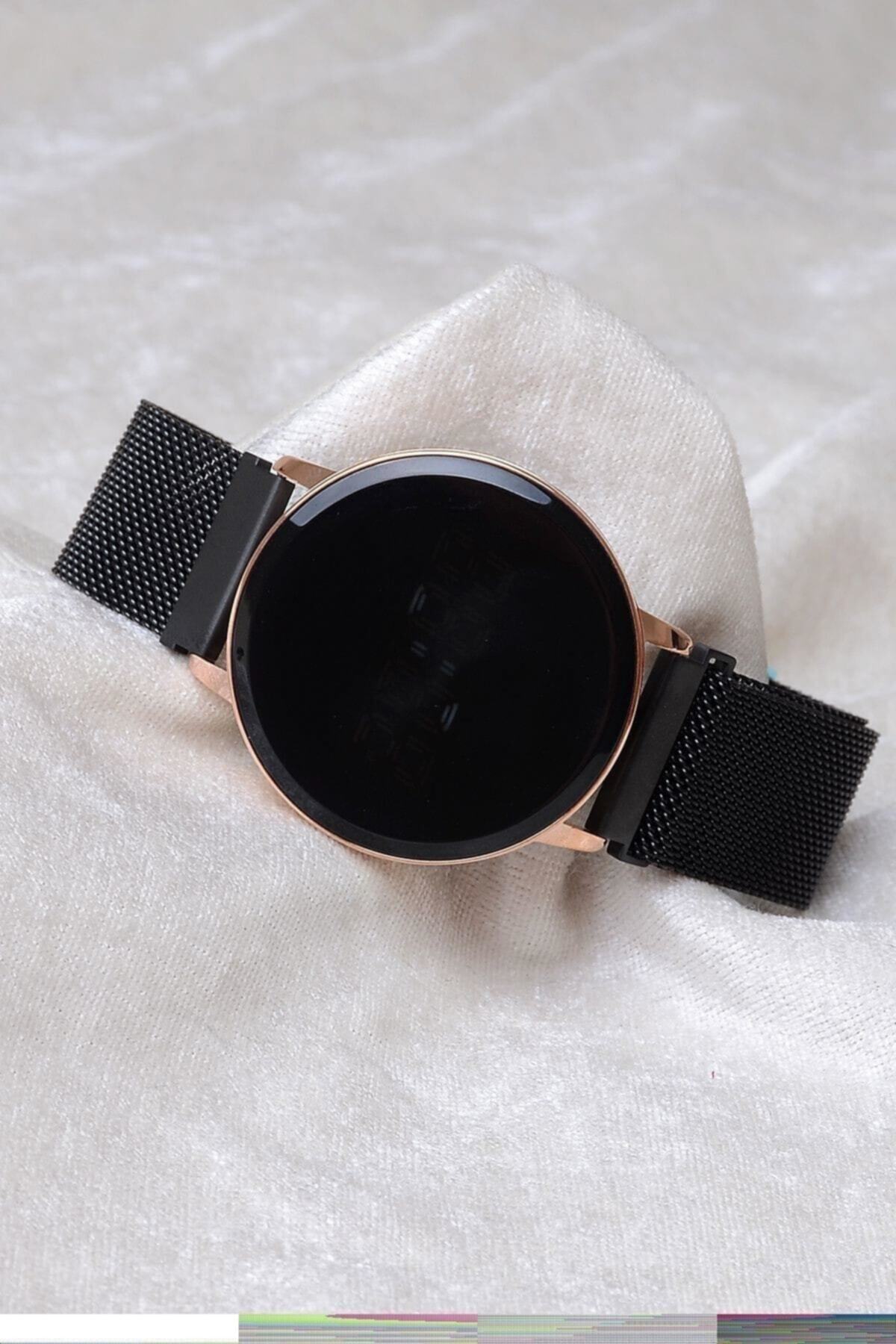 Unisex Siyah Mıknatıslı Dokunmatik Kol Saati Xt250127