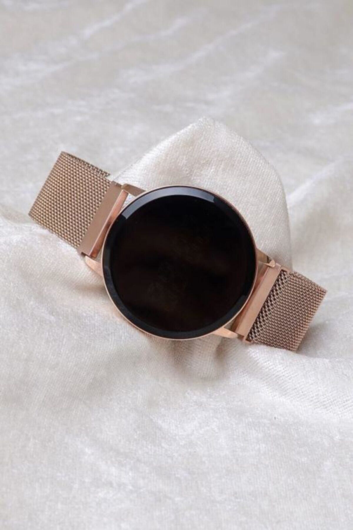 Unisex Rose Gold Mıknatıslı Dokunmatik Kol Saati Xt250129
