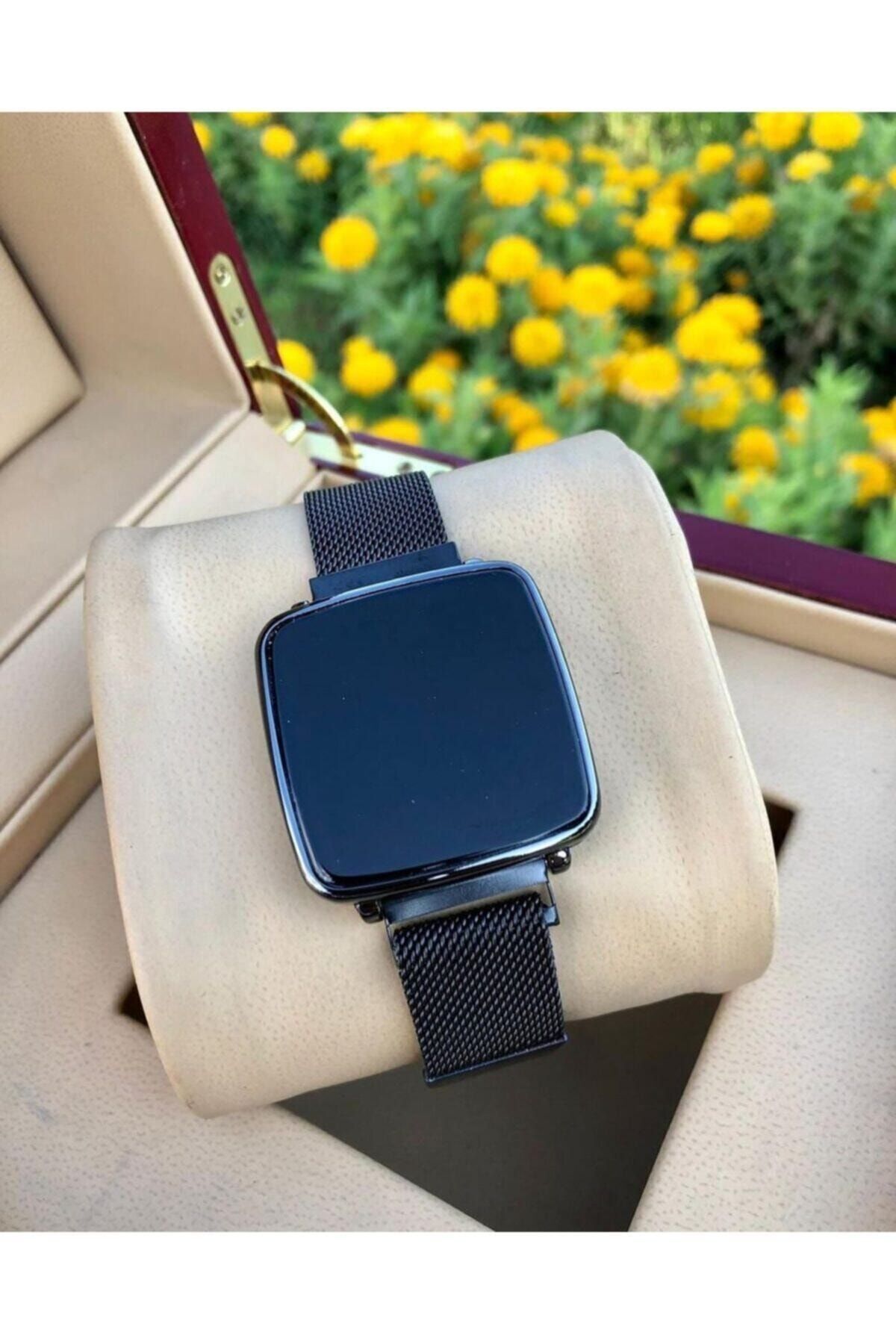 Unisex Siyah Çelik Dokunmatik Ekran Dijital Kol Saati